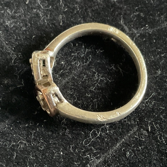 Silver and 10k solid gold ring with two real diamonds. - Picture 5 of 5